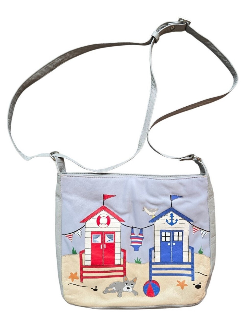 Mala Leather Beach Huts Applique Crossbody Bag 🏖️🐾